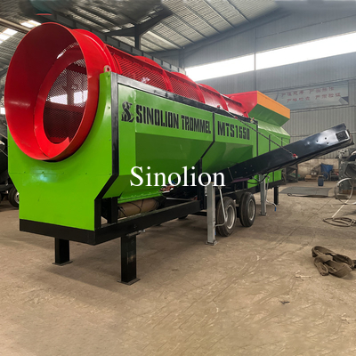 Zhengzhou Sinolion Écran à tambour mobile de type humide Équipement d'écran à tambour rotatif pour le compost 6200 KG