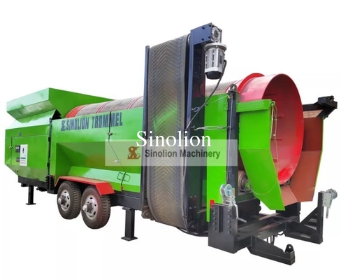 Zhengzhou Sinolion Écran à tambour mobile de type humide Équipement d'écran à tambour rotatif pour le compost 6200 KG
