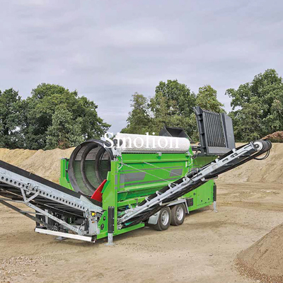 0.4-4.5 m3 Compost Trommel Screen Mobile 9m Vermo Rotary Rock Sieve Machine à sable équipement