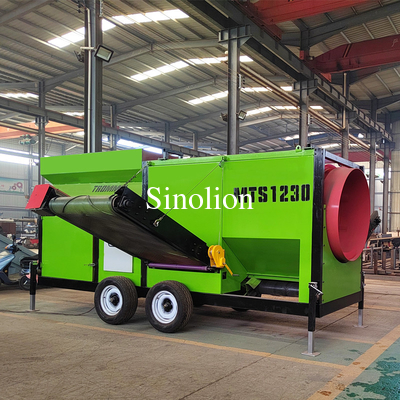 0.4-4.5 m3 Compost Trommel Screen Mobile 9m Vermo Rotary Rock Sieve Machine à sable équipement