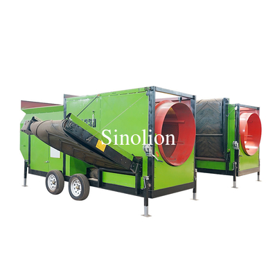 2800 KG Zhengzhou Sinolion Portable Mobile Topsoil Trommel Screen et machine à laver pour l'usine de sérigraphie