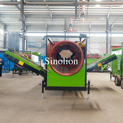 2800 KG Zhengzhou Sinolion Portable Mobile Topsoil Trommel Screen et machine à laver pour l'usine de sérigraphie