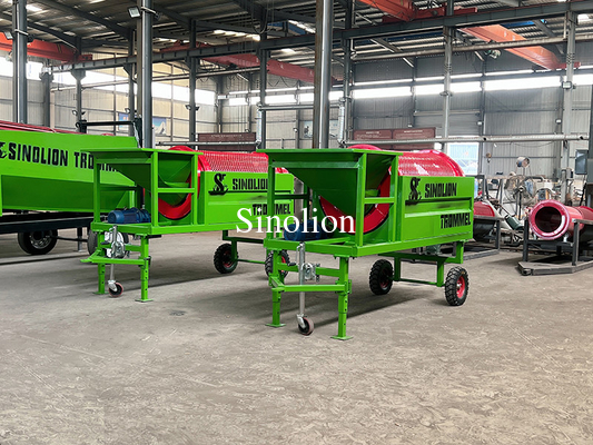 3.15*1.1*1.65M Mobile Topsoil Screener Trommel Screen Machine de Zhengzhou Sinolion est une machine de détection de la surface du sol.