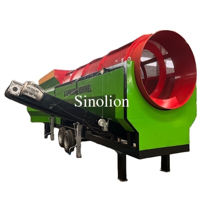 Zhengzhou Sinolion Mobile Compost Topsoil Screener Trommel Screen pour l'agriculture et le jardinage