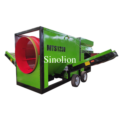 Zhengzhou Sinolion Portable Mobile Topsoil Trommel écran et machine à laver pour écran de sable usine 2900 KG
