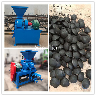 Machine à briquettes à deux rouleaux de charbon de bois machine à briquettes à bille ovale